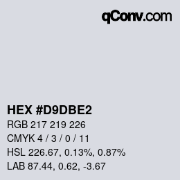 Color code: HEX #D9DBE2 | qconv.com