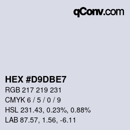 Color code: HEX #D9DBE7 | qconv.com