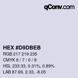 カラーコード: HEX #D9DBEB | qconv.com