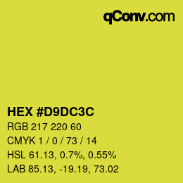 Color code: HEX #D9DC3C | qconv.com