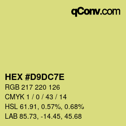 Color code: HEX #D9DC7E | qconv.com