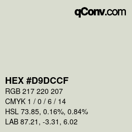 Color code: HEX #D9DCCF | qconv.com