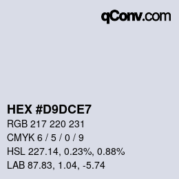 カラーコード: HEX #D9DCE7 | qconv.com