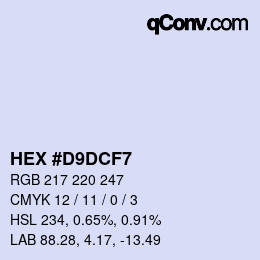 カラーコード: HEX #D9DCF7 | qconv.com
