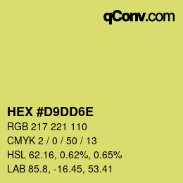 Color code: HEX #D9DD6E | qconv.com