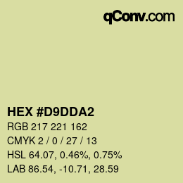 Color code: HEX #D9DDA2 | qconv.com