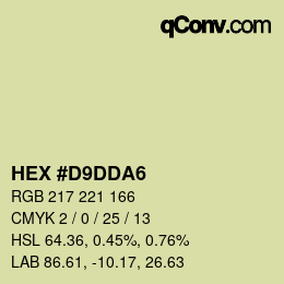 Farbcode: HEX #D9DDA6 | qconv.com