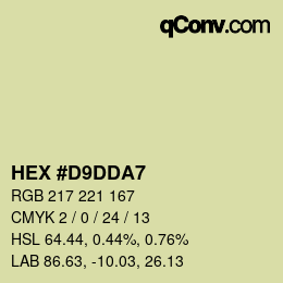 Código de color: HEX #D9DDA7 | qconv.com