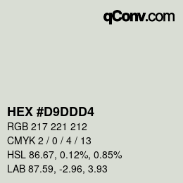 颜色代码: HEX #D9DDD4 | qconv.com
