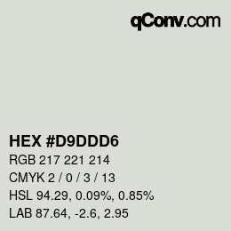 Código de color: HEX #D9DDD6 | qconv.com