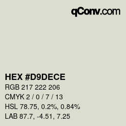 Color code: HEX #D9DECE | qconv.com