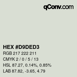 Color code: HEX #D9DED3 | qconv.com