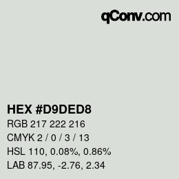 カラーコード: HEX #D9DED8 | qconv.com