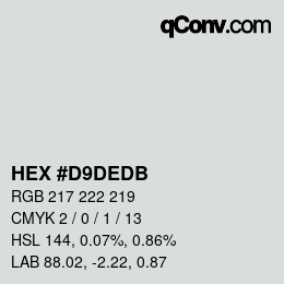 カラーコード: HEX #D9DEDB | qconv.com