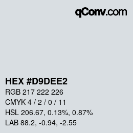 Color code: HEX #D9DEE2 | qconv.com