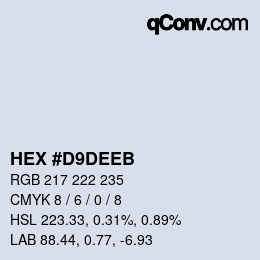 カラーコード: HEX #D9DEEB | qconv.com