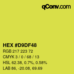 カラーコード: HEX #D9DF48 | qconv.com