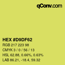 カラーコード: HEX #D9DF62 | qconv.com