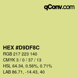 Color code: HEX #D9DF8C | qconv.com