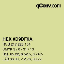Color code: HEX #D9DF9A | qconv.com