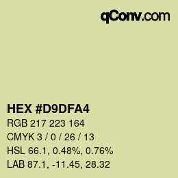 カラーコード: HEX #D9DFA4 | qconv.com