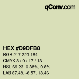 Color code: HEX #D9DFB8 | qconv.com