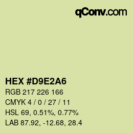 颜色代码: HEX #D9E2A6 | qconv.com