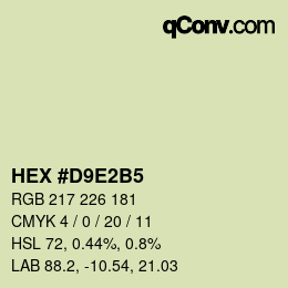 Color code: HEX #D9E2B5 | qconv.com