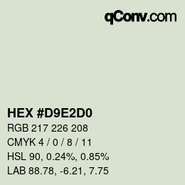 カラーコード: HEX #D9E2D0 | qconv.com