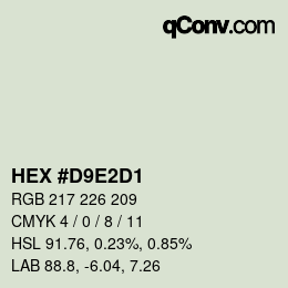 颜色代码: HEX #D9E2D1 | qconv.com