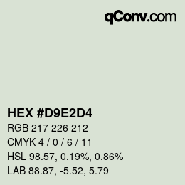 Color code: HEX #D9E2D4 | qconv.com