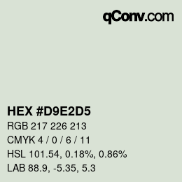颜色代码: HEX #D9E2D5 | qconv.com