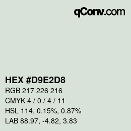 カラーコード: HEX #D9E2D8 | qconv.com