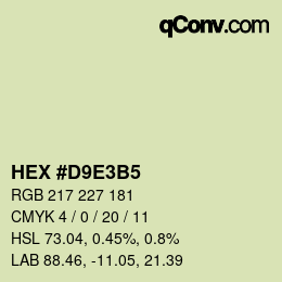 颜色代码: HEX #D9E3B5 | qconv.com