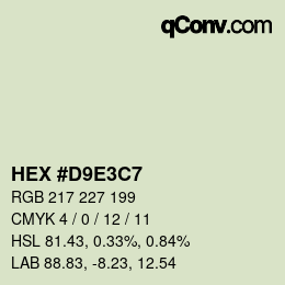 カラーコード: HEX #D9E3C7 | qconv.com