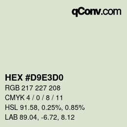 カラーコード: HEX #D9E3D0 | qconv.com