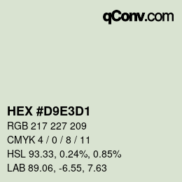颜色代码: HEX #D9E3D1 | qconv.com