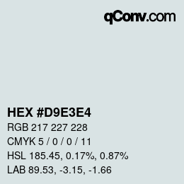 颜色代码: HEX #D9E3E4 | qconv.com