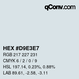 Color code: HEX #D9E3E7 | qconv.com