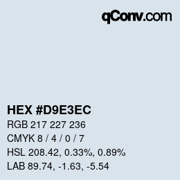 カラーコード: HEX #D9E3EC | qconv.com