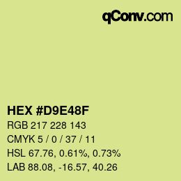 Farbcode: HEX #D9E48F | qconv.com