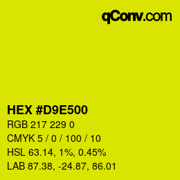 Color code: HEX #D9E500 | qconv.com
