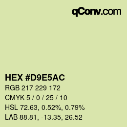 Color code: HEX #D9E5AC | qconv.com