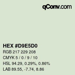 カラーコード: HEX #D9E5D0 | qconv.com
