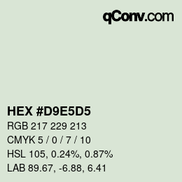 カラーコード: HEX #D9E5D5 | qconv.com