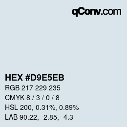 カラーコード: HEX #D9E5EB | qconv.com