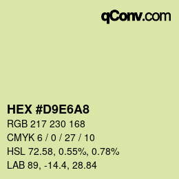 颜色代码: HEX #D9E6A8 | qconv.com