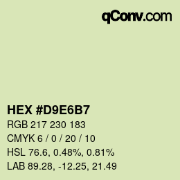 颜色代码: HEX #D9E6B7 | qconv.com