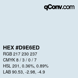 カラーコード: HEX #D9E6ED | qconv.com