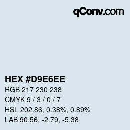 カラーコード: HEX #D9E6EE | qconv.com